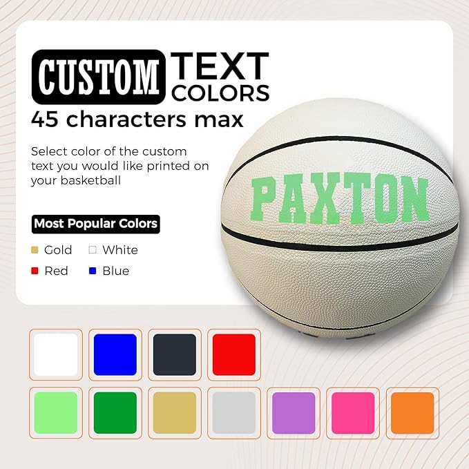 HAMMET Personalized Basketball – Customized Basketball with Your Name or Text – Multiple Colors, Fonts & Designs Available – Durable for Indoor and Outdoor - Ideal Gift for Son, Daughter, Boy or Girl
