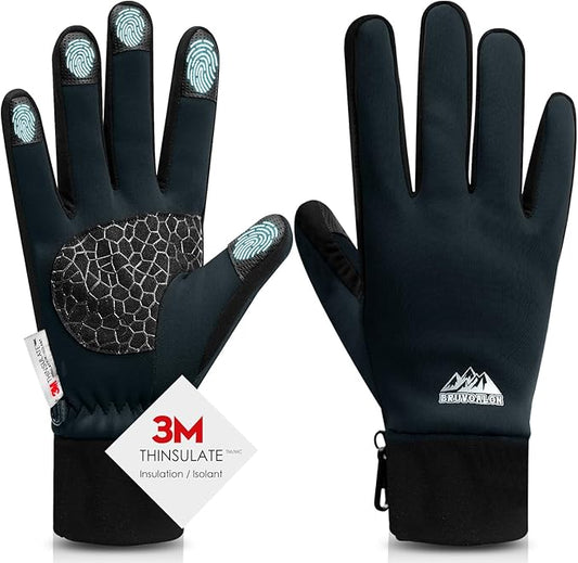 Bruvoalon Winter Gloves for Women & Men, 3M Thermal Insulation, Lycra Fabric, Windproof, Touchscreen, Anti-Slip, Cold Weather