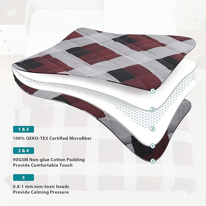 L'AGRATY Weighted Blanket - 60"x80" 20lbs Cooling Breathable Heavy Blanket Microfiber Material with Glass Beads for Adult All-Season Summer Fall Winter Soft Thick Comfort