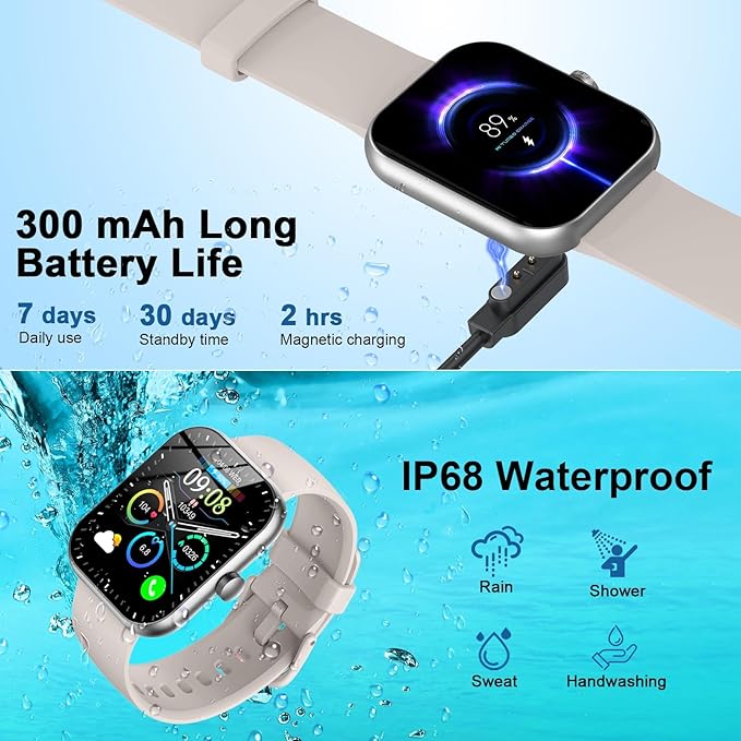 Smart Watch (Answer/Make Call), 2025 New Smartwatch for Men/Women, 1.96" Fitness Watch with 112 Sport Mode/Pedometer/Calories/Sleep/Heart Rate Monitor, IP68 Waterproof Fitness Tracker for Android iOS