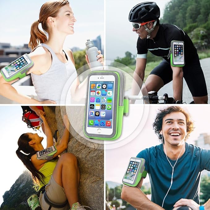 Multifunctional Outdoor Sports Armband Sweatproof Running Armbag Casual Arm Package Bag Gym Fitness Cell Phone Bag Key Holder for iPhone 16 15 14 13 Max Pro Plus Samsung Galaxy Note S24 S23 Edge, Pink