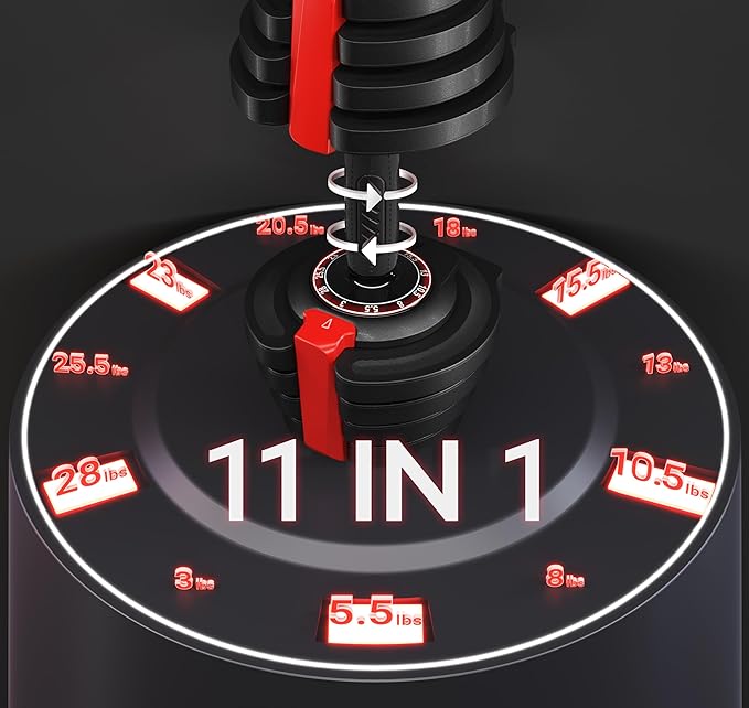 Yaheetech Adjustable Dumbbell Set 28/40/52.5/90LBS Adjustable Dumbbells Fast Adjust Dumbbell Weight Set with Anti-Slip Handle and Tray for Men/Women Home Gym Strength Training Equipment Single/Pair