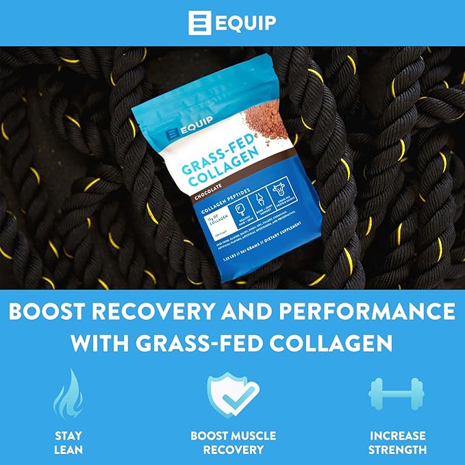 Equip Foods Grass Fed Collagen Powder | Hydrolyzed Bovine Collagen Peptides with Amino Acids | Prime Beef Collagen for Healthy Joints, Skin & Nails | Non-GMO, Paleo Friendly | 30 Servings, Chocolate