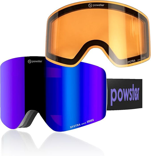 Ski Goggles Snow OTG Snowboard Goggles Magnetic Interchangeable Lens Frameless UV Protection Anti-fog mobile Skating