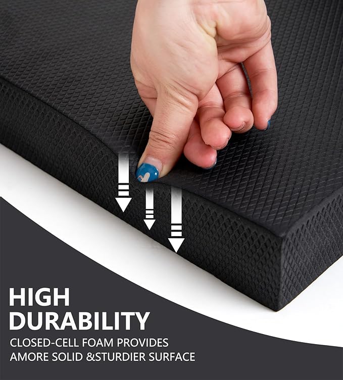 nuveti Large Balance Pad - TPE Non-Slip Mat for Fitness & Balance Exercises,Yoga, Physical Therapy, Knee Cushion Slip Resistant Foam Mat for Yoga & Balance Training, Board Foam for Strength Training, Kneeling Pads for Home Gym Exercise(20''x16''x2.4'')