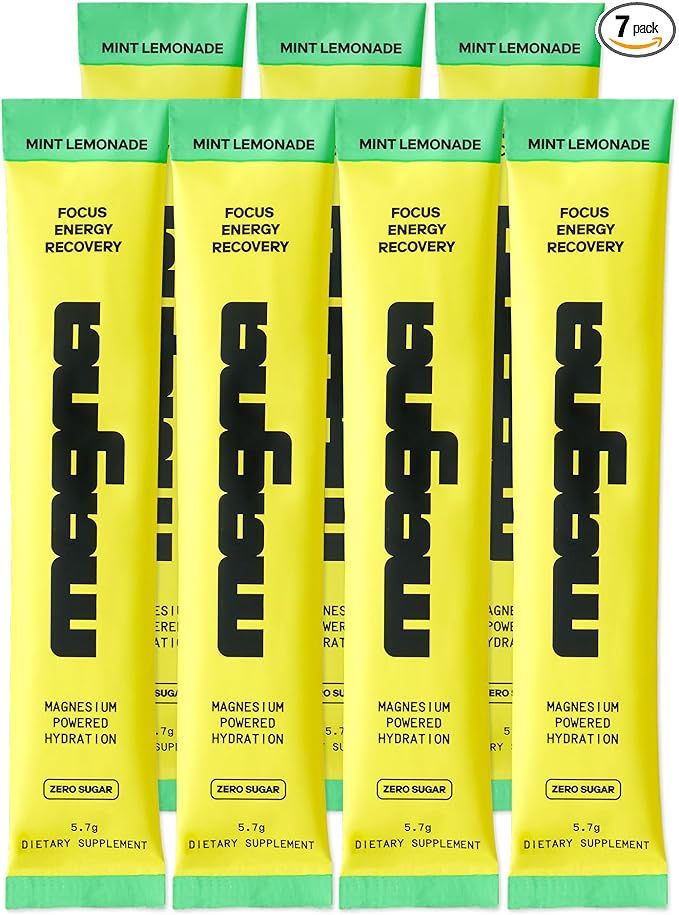 MAGNA Electrolyte Powder Drink Mix for Hydration, Energy & Focus Support with Magnesium L Threonate, Malate & Glycinate, Sodium, Potassium, Vitamin D, B6 & B12, Lemon Lime Flavor, 14 Servings