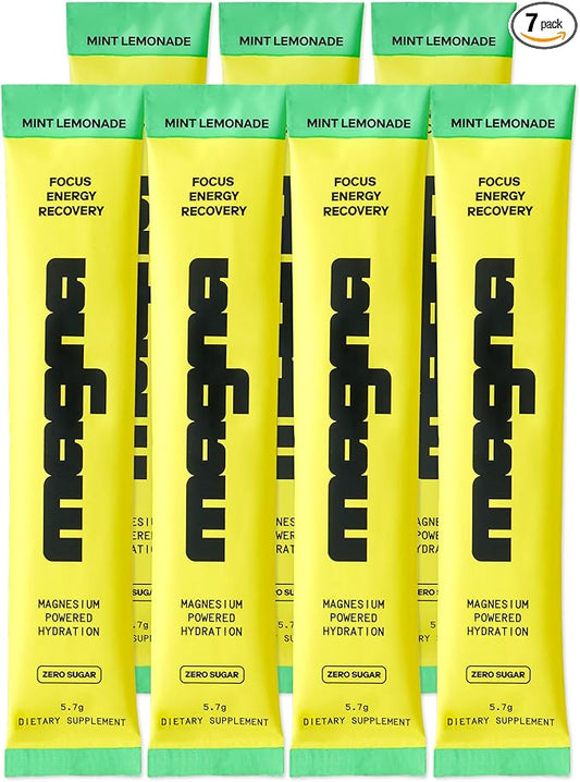 MAGNA Electrolyte Powder Drink Mix for Hydration, Energy & Focus Support with Magnesium L Threonate, Malate & Glycinate, Sodium, Potassium, Vitamin D, B6 & B12, Lemon Lime Flavor, 14 Servings