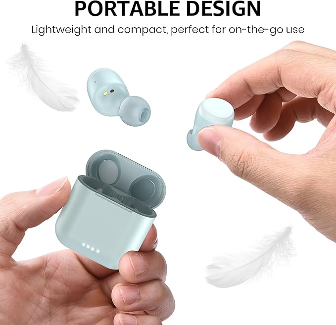 TOZO T6 Wireless Earbuds, IPX8 Waterproof Ear Buds, Stereo Bass Sound Bluetooth 5.3 Headphones in Ear, 50 Hours Playtime Earphones, Wireless Charging Case, Custom 32 EQ via APP