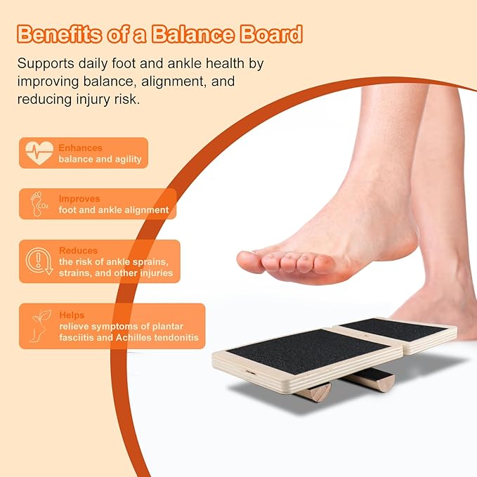 Ankle Balance Board for Stability & Rehab – Foot Strengthener Trainer for Sprained Ankle, Plantar Fasciitis, Physical Therapy, Posture & Balance Training
