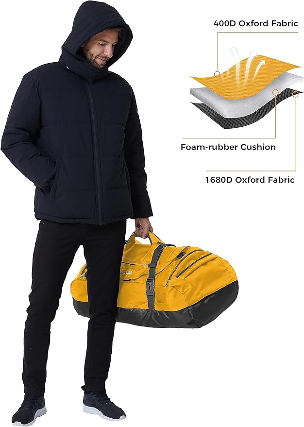 Ubon Large Duffel Bag Weekender Bags with Shoe Compartments 4-Way Sports Gym Backpack with Padded Straps Camping Traveling Duffle Bag