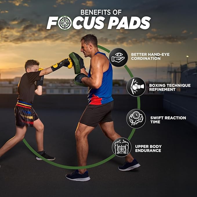 WYOX Curved Boxing Punch Mitts β Boxing Pads Training Set, Punching Mitts for Adults, Kickboxing Pads, Muay Thai Pads, Karate Pads, MMA Training Equipment, Martial Arts Focus Pads