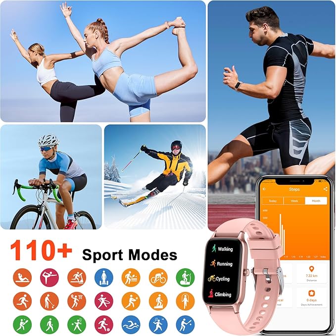Smart Watch for Women(Answer/Make Call), 2025 HD Fitness Activity Tracker 1.57” Smartwatch with Heart Rate/Sleep Monitor/Pedometer/Calories/110+ Sports, IP68 Waterproof Fitness Watch for Android iOS