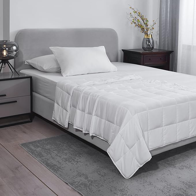 L'AGRATY Weighted Blanket - 48"x72" 20lbs Cooling Breathable Heavy Blanket with Glass Beads for Adult All-Season