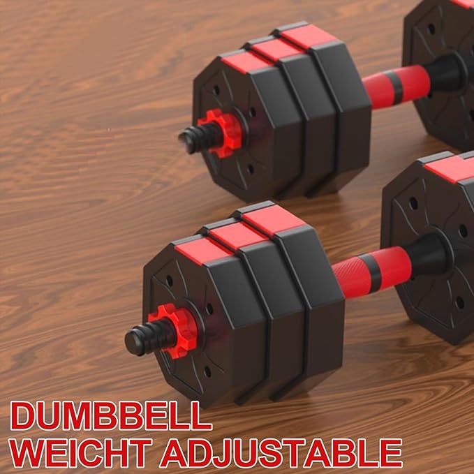 Adjustable Dumbbell Set, 5-44 lbs Free Weight Set with Connector for Barbell, Dumbbells, Push-Up Options, Fitness Exercises for Home Gym Suitable Men/Women