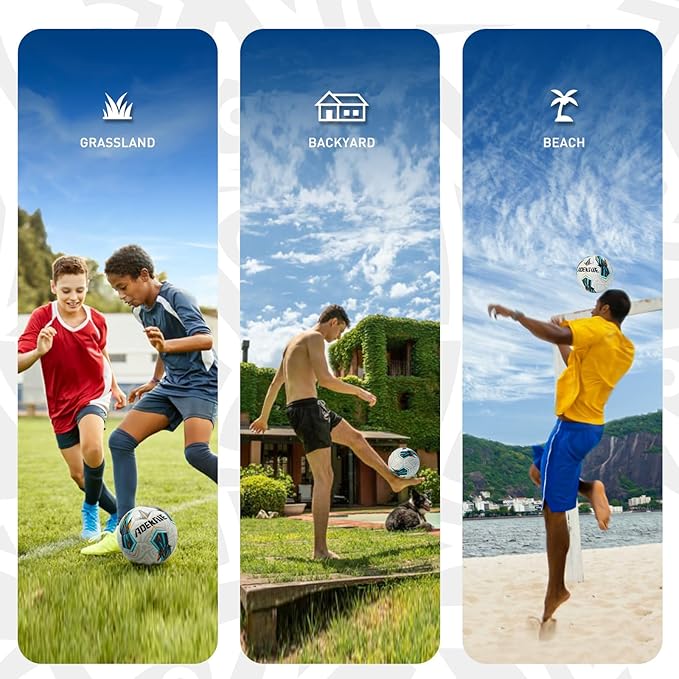 Soccer Ball Size 5 for All Age Recreational or Professional Outdoor Practice, PU Official Size&Weight, Size 5 Soccer Ball for Boys Youth Adults College Team, Ideal Gifts with Pump and Carry Net