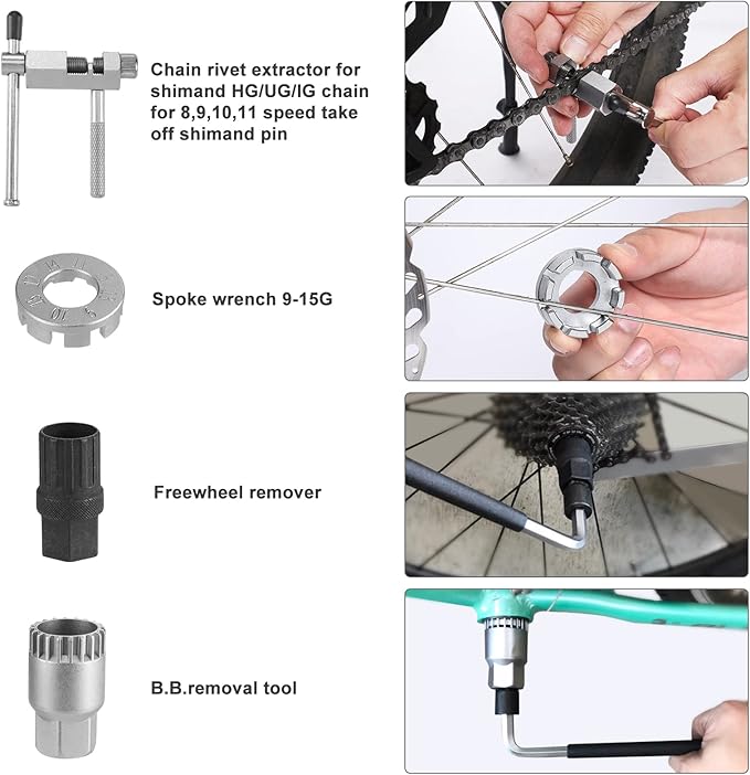 Swiss+Tech 30 Piece Bike Repair Tool Kit, Bicycle Maintenance Tool Set with Storage Case, Bike Accessories for Mountain/Road/Park Bike