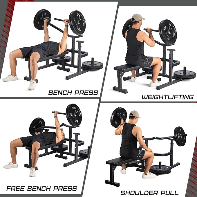 Chest Press Machine, Weight Bench Press Machine, Adjustable Flat Incline Bench with Independent Converging Arms, Multifunctional Bench Press Rack for Home Gym Equipment