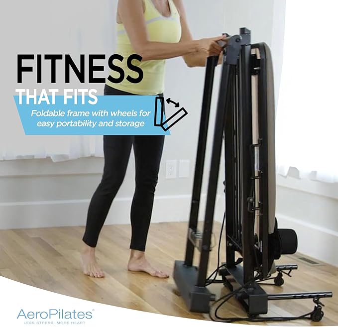 AeroPilates Reformer Home Workout Equipment, Pilates Machine w/Resistance