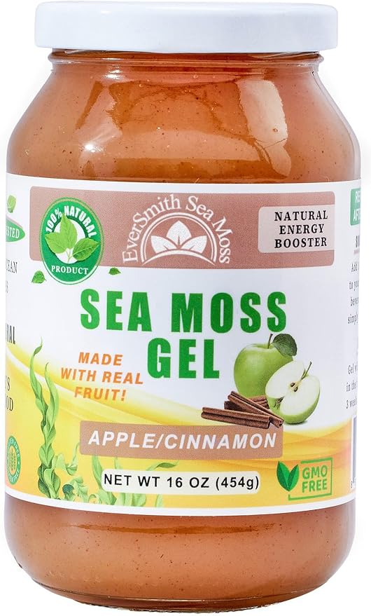 Wildcrafted Irish Sea Moss Gel | Made in USA | Rich in Vitamins & Minerals | Sea Moss Gel Raw | Nutritional Supplement | Apple (16 oz)