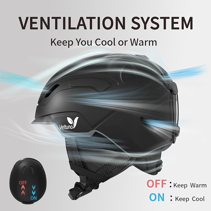 Ski Helmet for Women, Men & Youth, Snowboard Helmet with 7 Individual Air Vents, Snow Helmet with ABS PC Shell, EPS Foam, Dial Fit, Removable Fleece Liner and Ear Pads, Goggles Compatible