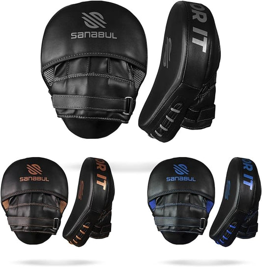 Sanabul Essential Curved Punching Mitts for Boxing, MMA Muay Thai Boxing Pads for Training, Punch Focus Mitts, Hand Pads Sparring Gear, Strike Shield