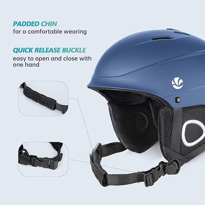 VANRORA Ski Helmet, Snowboard Helmet for Men & Women, Climate Control Venting, Dial Fit, Goggles Compatible, Removable Fleece Liner and Ear Pads, Safety-Certified