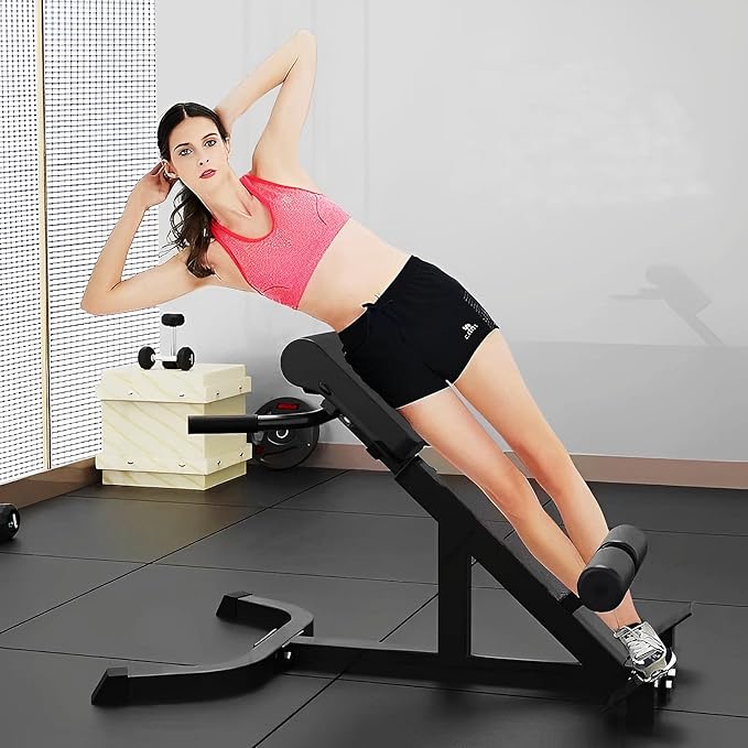 ComMax Roman Chair Back Hyperextension Bench Adjustable Back Exercise Machine Home Gym Workout Equipment for Abs and Glute