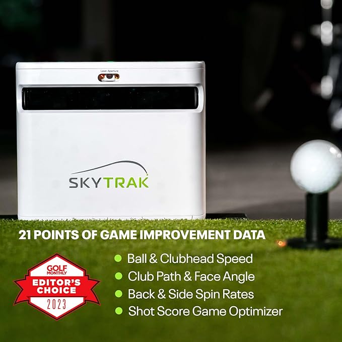 SkyTrak+ Launch Monitor & Golf Simulator Protective Shield - Tour-Level Swing Analysis with Dual Doppler Radar, Enhanced Camera, Real-time Simulation, Wi-Fi, USB-C Charging