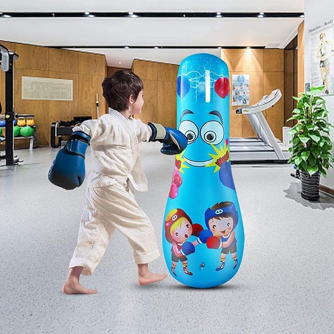 Punching Bag for Kids, Free Standing Boxing Bag for Bounce Back Focus Punching Bag for Practicing Karate, Taekwondo, De-Stress Boxing Bag for Kids.
