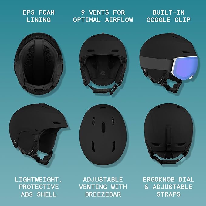 Retrospec Zephyr Ski Helmet - Snowboard Helmet for Adults & Youth - Adjustable Fit with Breathable Vents for Men, Women, Boys and Girls