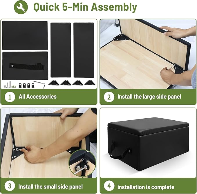 Foldable Pilates Reformer with Sitting Box, Double Jump Boards – Wooden Pilates Reformer Machine with Velvet Straps, German Springs, Smooth Aluminum Rails, Pilates Machine for Home