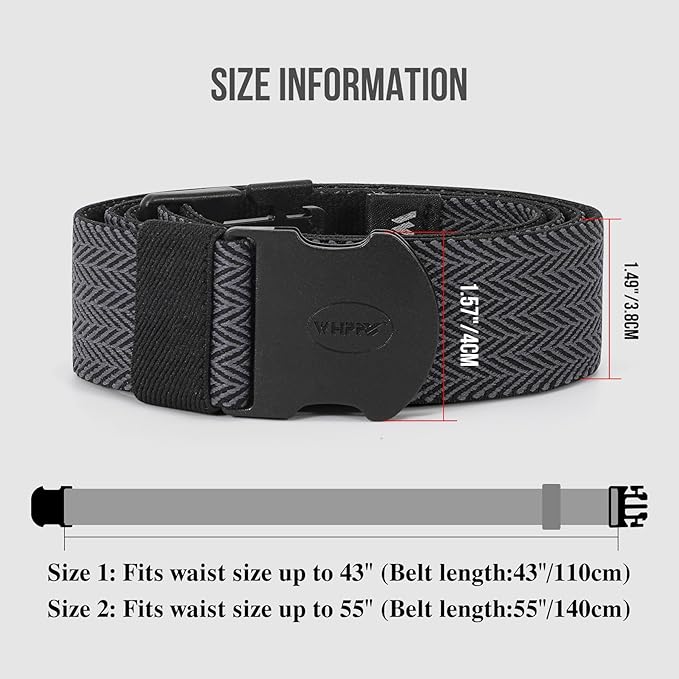 WHIPPY Mens Elastic Stretch Belt Unisex Adventure Web Belt for Women Men with Non-Metal Buckle Adjustable Belts