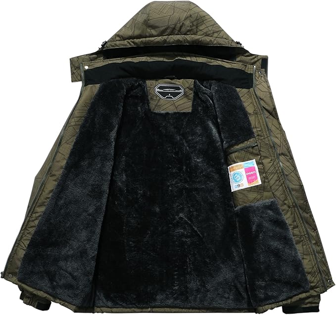 OTU Men's Waterproof Ski Jacket Snowboarding Windbreaker Warm Winter Hooded Mountain Snow Coat
