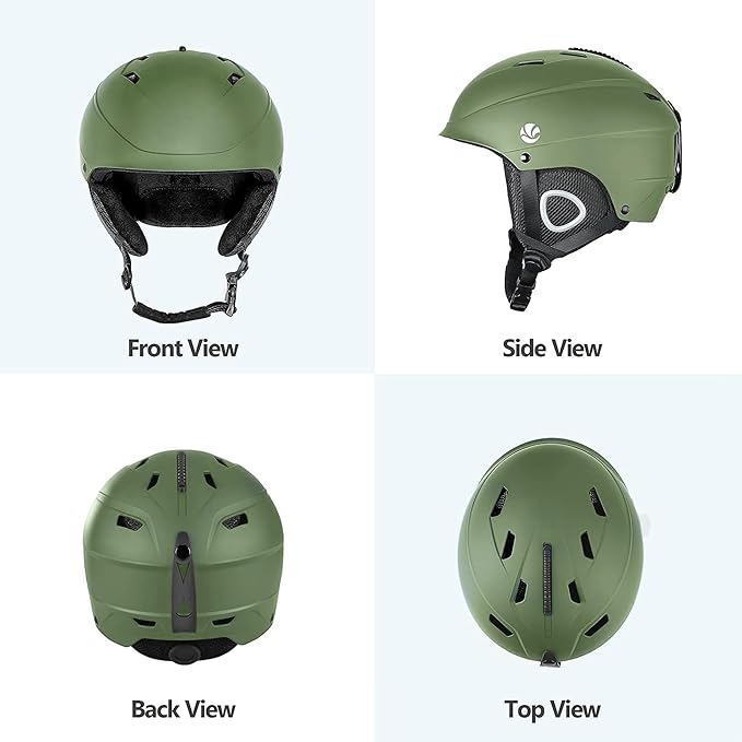 VANRORA Ski Helmet, Snowboard Helmet for Men & Women, Climate Control Venting, Dial Fit, Goggles Compatible, Removable Fleece Liner and Ear Pads, Safety-Certified