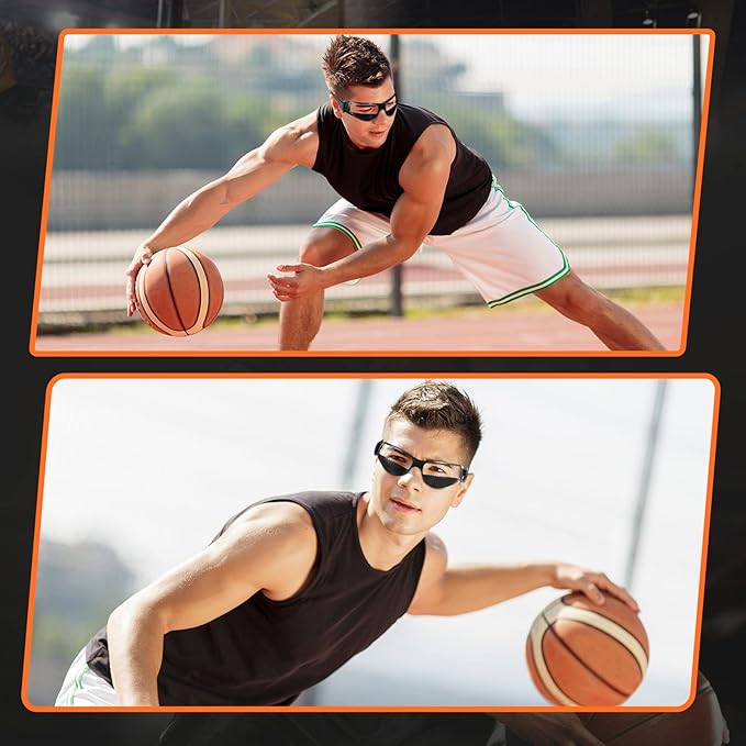 Weewooday 8 Pack Basketball Dribbling Goggles Adjustable Sport Training Glasses Black Dribble Goggles for Basketball Training Equipment for Men