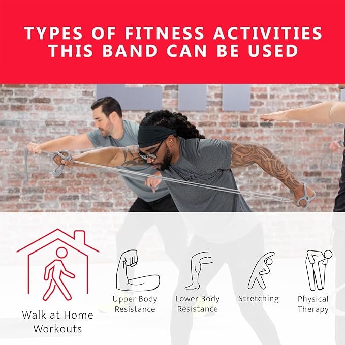 Walk at Home Workout Bands 7 Ring Adjustable Resistance Bands for Working Out Home Workout Walking Exercise Workout Bands Fitness Program Exercise Bands Stretch Bands for Recovery