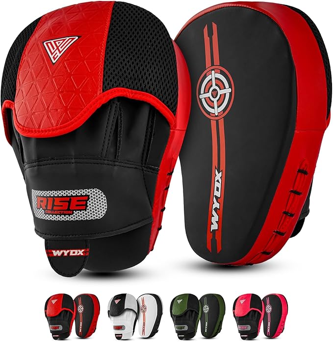WYOX Curved Boxing Punch Mitts β Boxing Pads Training Set, Punching Mitts for Adults, Kickboxing Pads, Muay Thai Pads, Karate Pads, MMA Training Equipment, Martial Arts Focus Pads