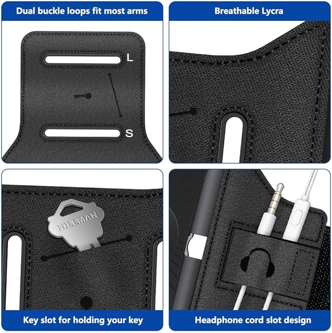 VUP Running Armband 360°Rotatable for iPhone 16/15/14/13/Pro Max/Pro/Mini, Fits All 4-6.7 Inch Smartphones, with Key Holder Phone Armband for Running Hiking Biking (Pack of 10)