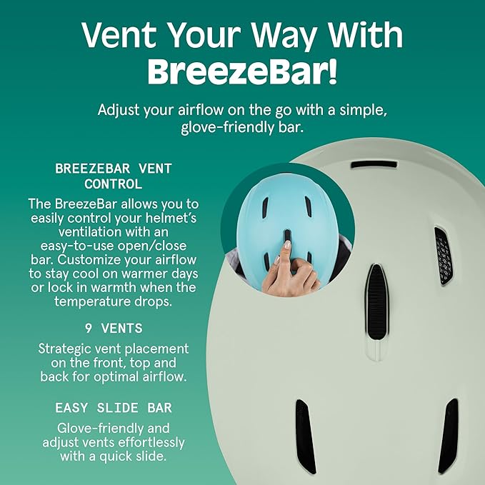 Retrospec Zephyr Ski Helmet - Snowboard Helmet for Adults & Youth - Adjustable Fit with Breathable Vents for Men, Women, Boys and Girls