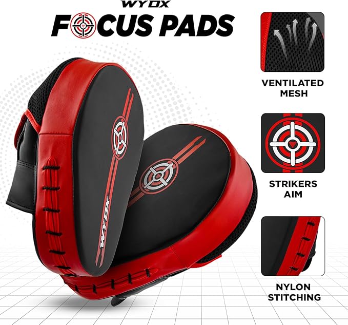 WYOX Curved Boxing Punch Mitts β Boxing Pads Training Set, Punching Mitts for Adults, Kickboxing Pads, Muay Thai Pads, Karate Pads, MMA Training Equipment, Martial Arts Focus Pads