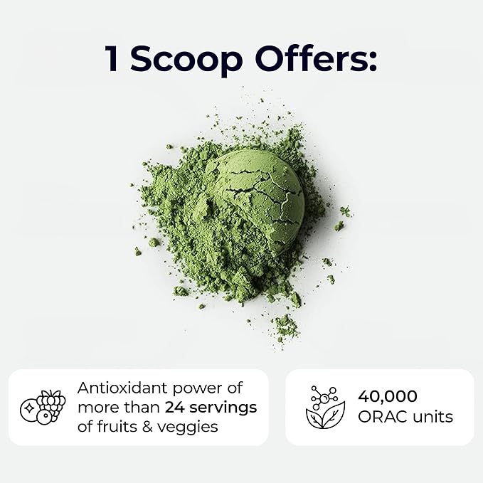 Paradise Herbs ORAC Energy Greens, Berry Superfood Powder, Over 40,000 ORAC Antioxidants, Organic Greens, Berries, Mushrooms & Probiotics, Non-GMO, Gluten-Free, 25 Servings