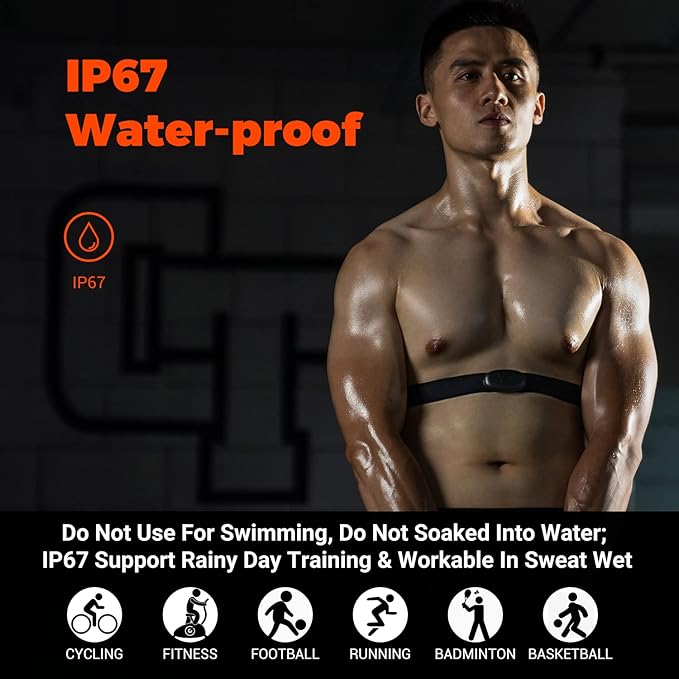 COOSPO H6 Heart Rate Monitor Chest Strap Bluetooth 4.0 ANT+ IP67 Chest Heart Rate Sensor for Peloton Polar DDP Yoga Map My Ride Garmin Sports Watches