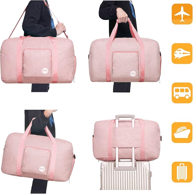 WANDF Foldable Travel Duffel Bag 60-120L Duffle Carry on for Women and Men