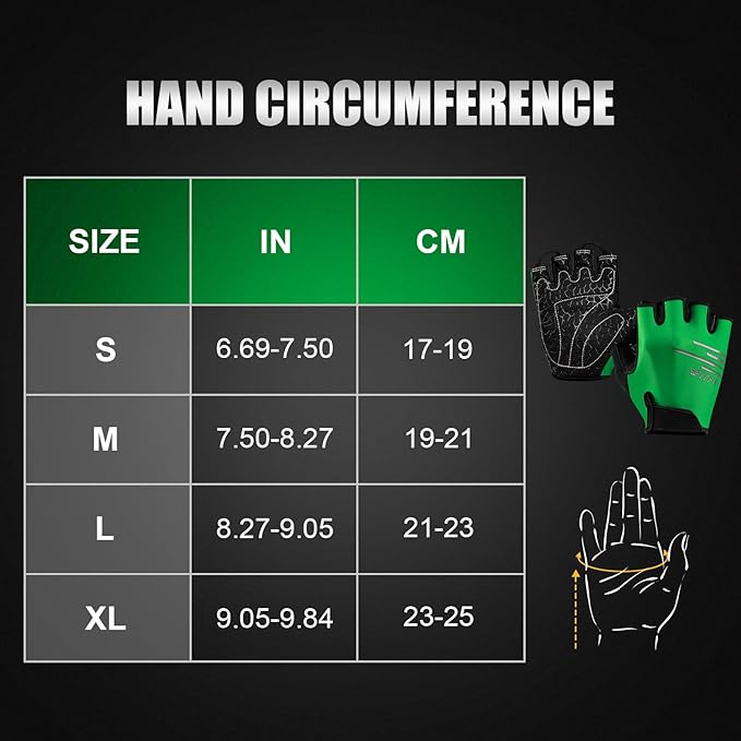 Cycling Gloves Bike Gloves for Men/Women Half Finger Biking Gloves Exercise Workout Gloves Suitable for Outdoor Sports, Gym, Weight Lifting, Rowing and Motorcycle
