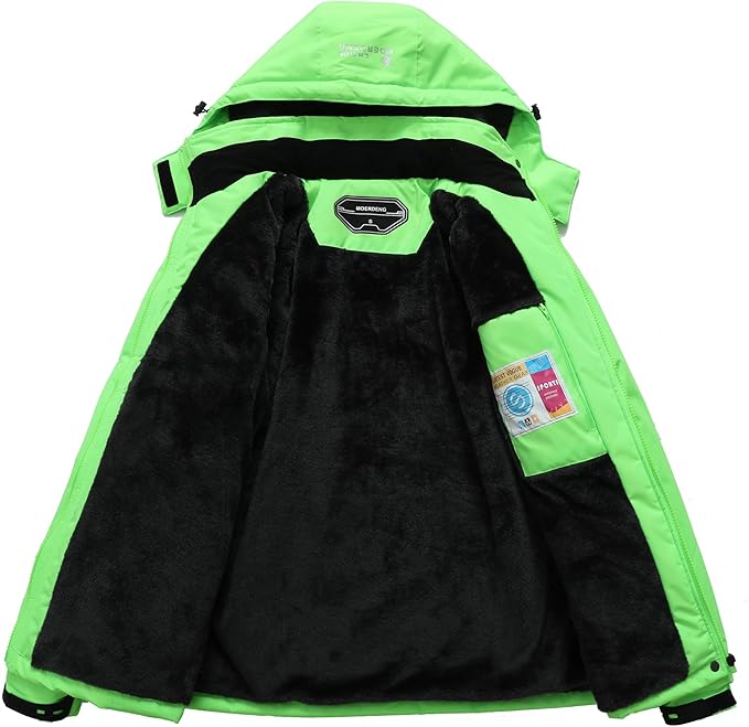 MOERDENG Women's Waterproof Ski Jacket Warm Winter Snow Coat Mountain Windbreaker Hooded Raincoat Jacket