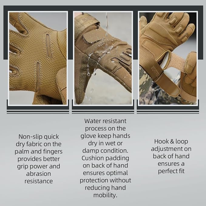 Seibertron Adult Or Youth S.O.L.A.G Sports Outdoor Water Resistant Full Finger Touchscreen Gloves