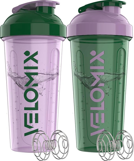 '-2 Pack- 28 oz Protein Shaker Bottles for Protein Mixes - 2x Wire Whisk | Leak Proof Shaker Cups for Protein Shakes | Protein Shaker Bottle Pack (Flower Set)