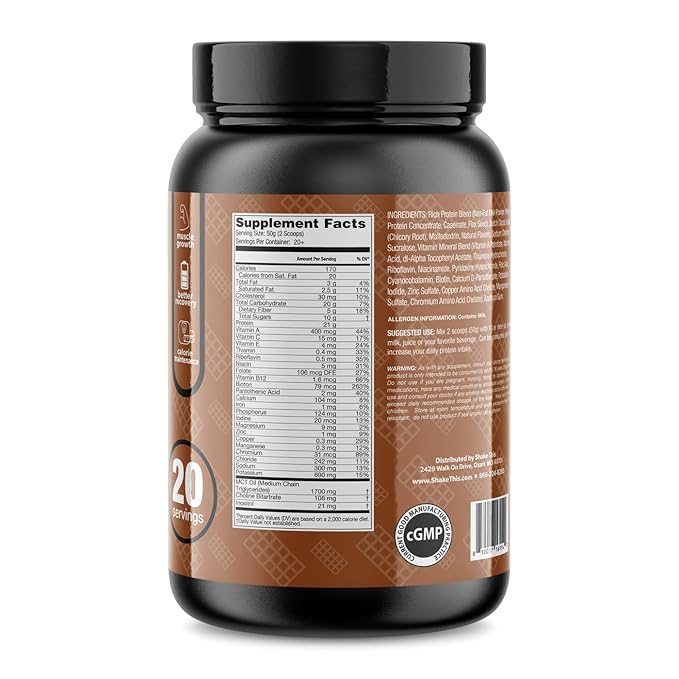 Complete MR | 1 Gallon Container - 20 servings | Meal Replacemnt Shake with Protein, Carbs, Fiber and Vitamins (MIlk Chocolate)