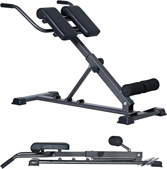 SogesPower Roman Chair Back Extension Machine, Hyperextension Bench for Hamstring,Adjustable and Foldable Exercise Equipment for Home Gym