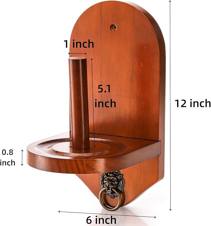 Wall Mounted Cone Chalk Holder, Solid Wood Pool Hand Chalk Holder, Billiards Pool Table Cone Chalk Holder with Beveled Edge and Hardware, Pool Table Accessories
